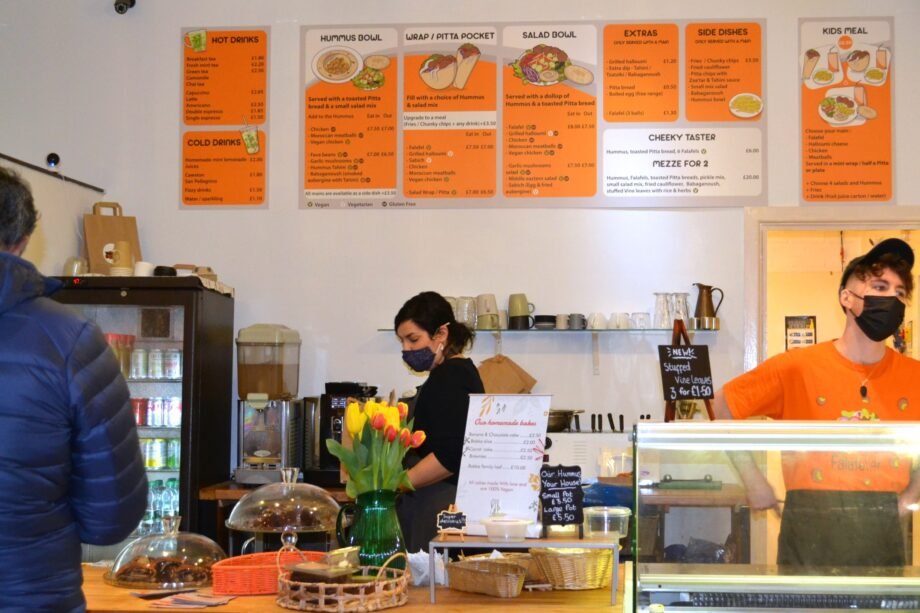 Cheeky Pea shop front with tables