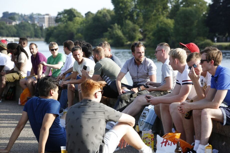 Eagle Brewery Wharf people gathered