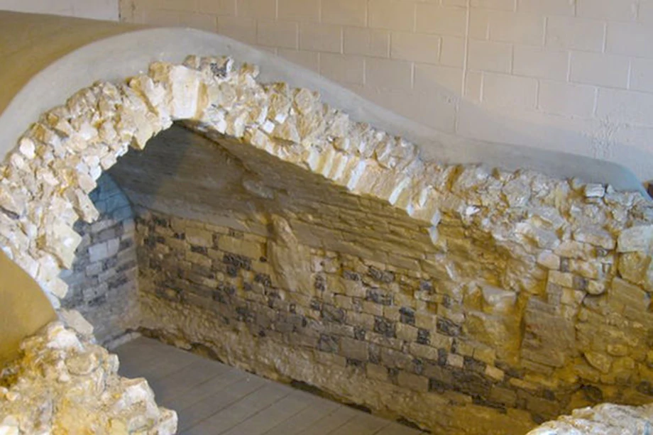 Old medieval stone undercroft